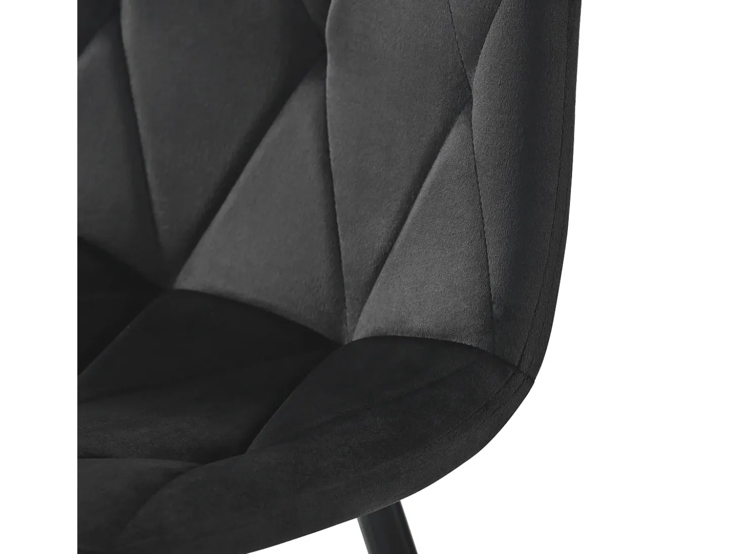 Silla de comedor (4 piezas), tapizada de diseño, asiento de terciopelo sarga, estructura de metal, respaldo, patas de metal negro, color beige (45 x 40 x 86 cm)