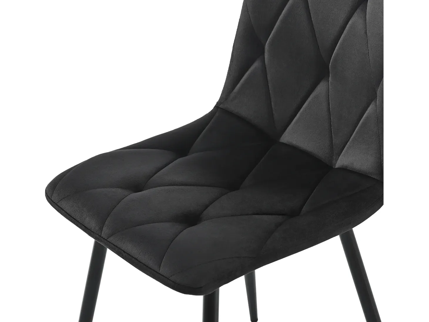 Silla de comedor (4 piezas), tapizada de diseño, asiento de terciopelo sarga, estructura de metal, respaldo, patas de metal negro, color beige (45 x 40 x 86 cm)