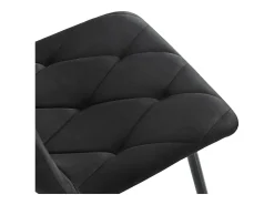 Silla de comedor (4 piezas), tapizada de diseño, asiento de terciopelo sarga, estructura de metal, respaldo, patas de metal negro, color beige (45 x 40 x 86 cm)