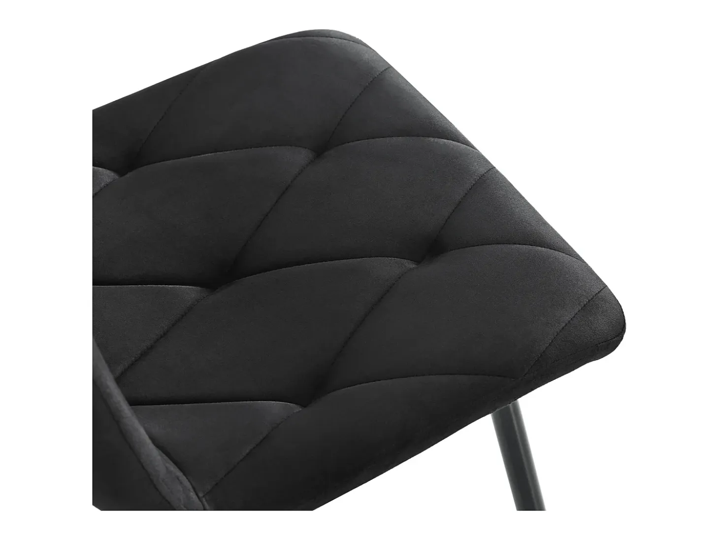 Silla de comedor (4 piezas), tapizada de diseño, asiento de terciopelo sarga, estructura de metal, respaldo, patas de metal negro, color beige (45 x 40 x 86 cm)