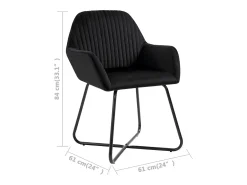 Silla de comedor 6 unidades terciopelo negro