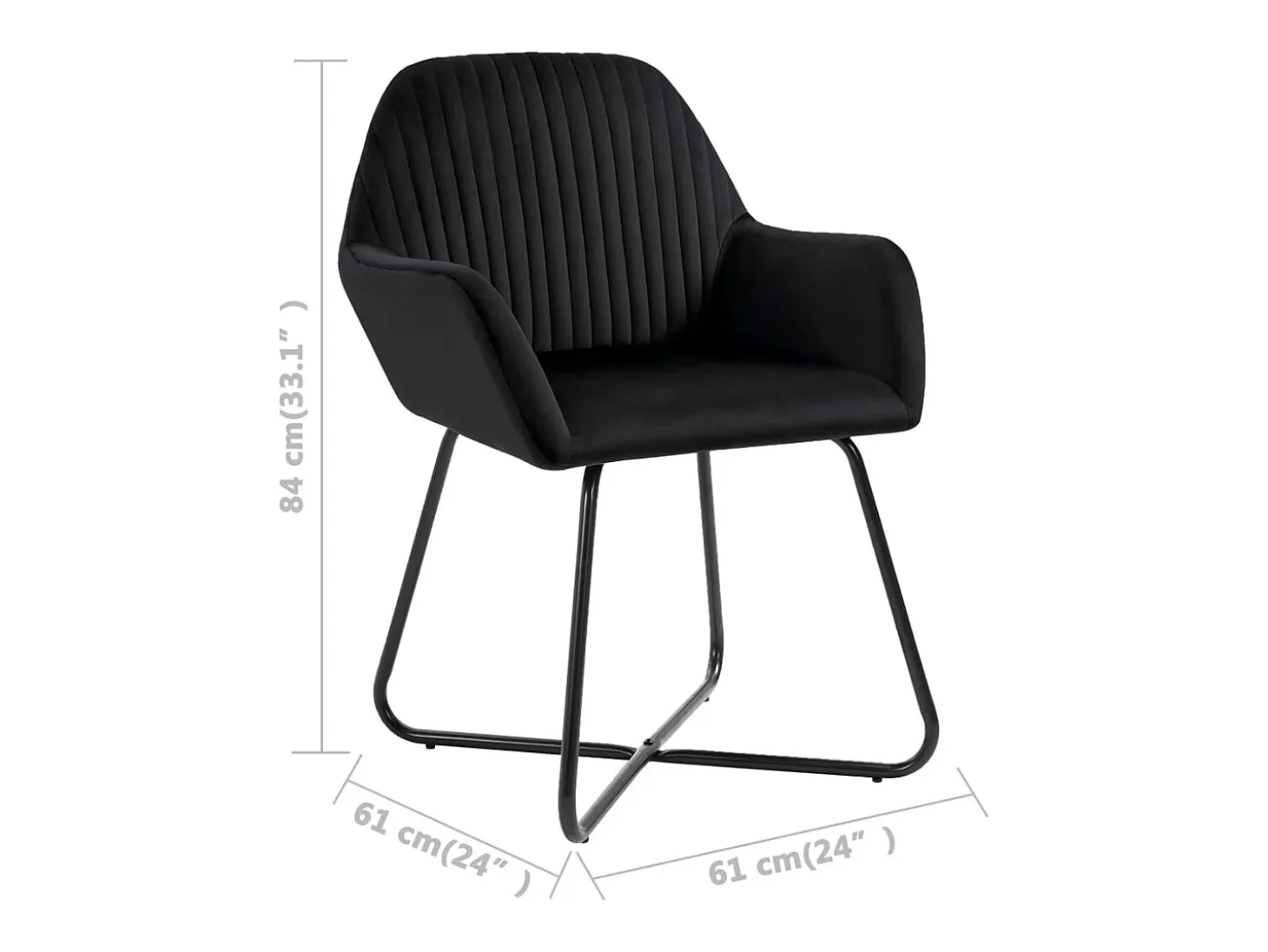 Silla de comedor 6 unidades terciopelo negro