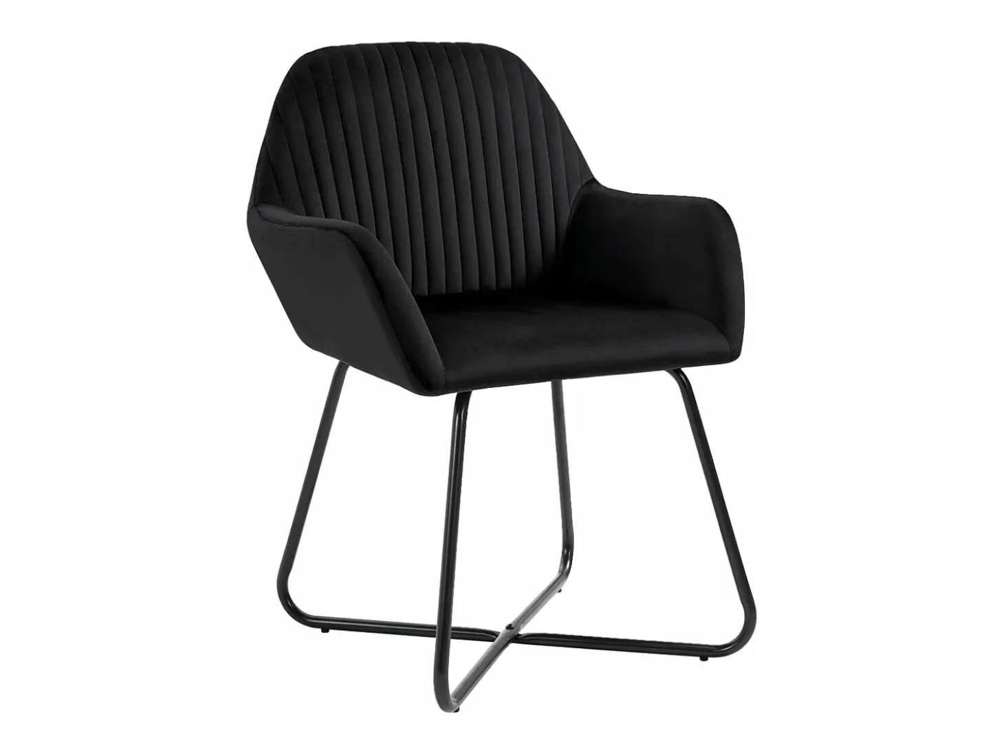 Silla de comedor 6 unidades terciopelo negro