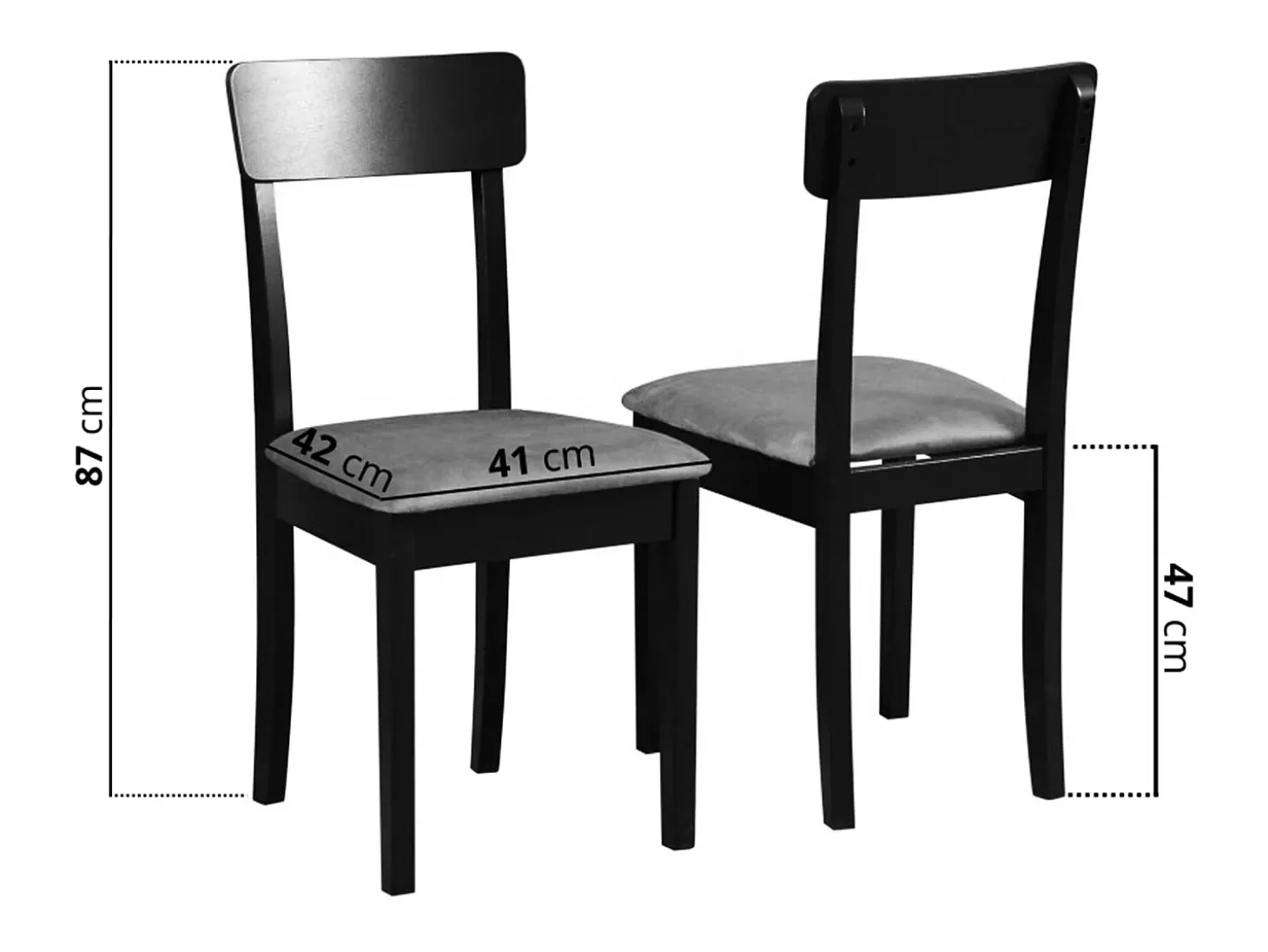 Silla de comedor acolchada – Negro – WEHRON