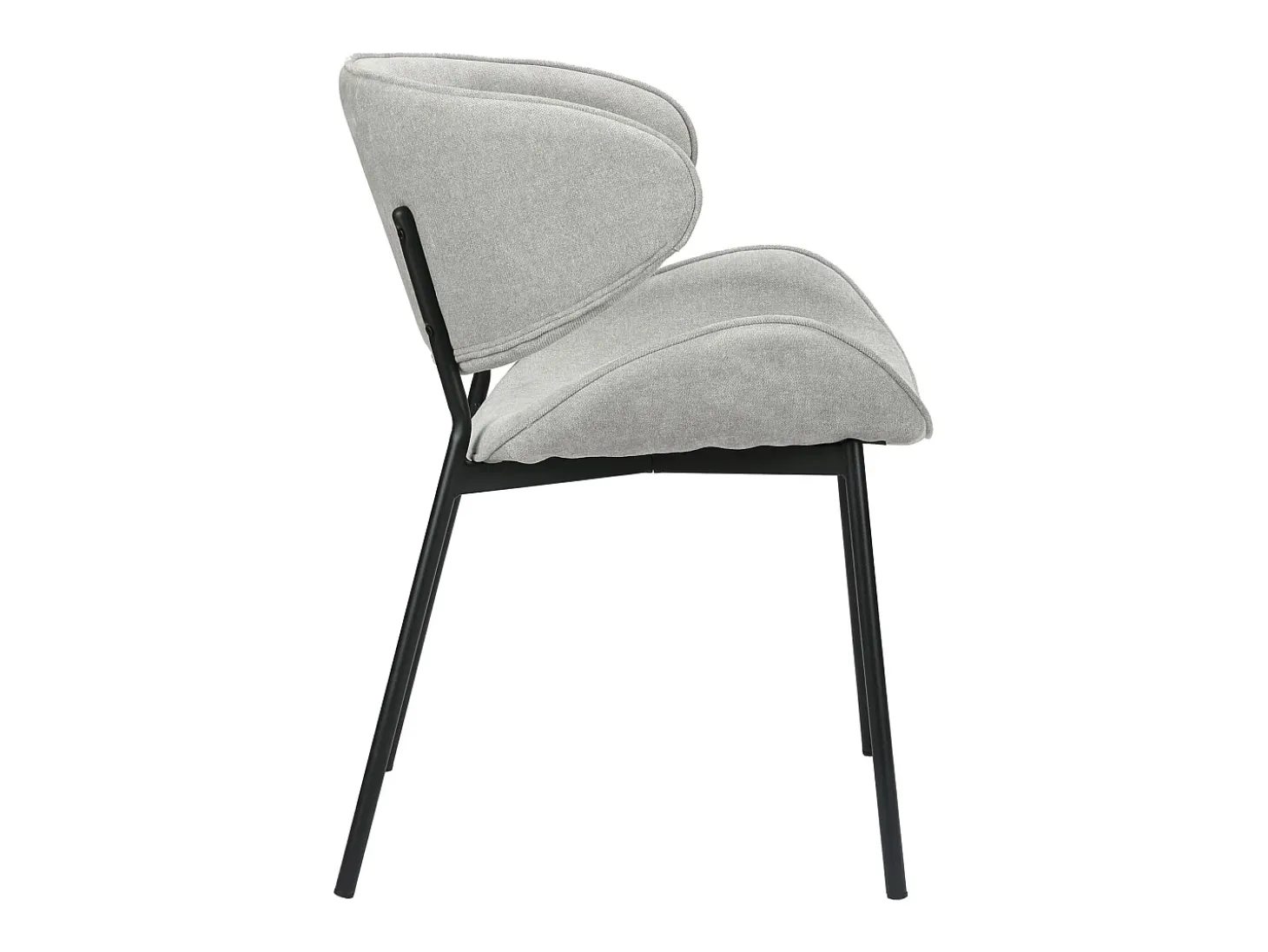 Silla de comedor acolchada – Chenilla fácil de limpiar gris claro – PRETICALLY
