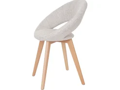 Silla de comedor Almada III, Textil, crema/gris