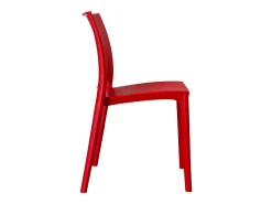 Silla de comedor Altea en plástico rojo, modelo confort