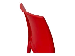 Silla de comedor Altea en plástico rojo, modelo confort