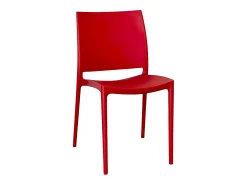 Silla de comedor Altea en plástico rojo, modelo confort