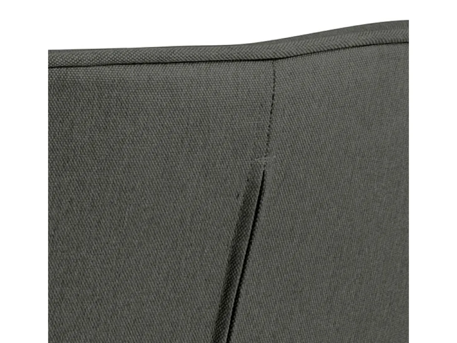 Silla de comedor Aura patas de roble con reposabrazos y retorno en color gris oscuro.