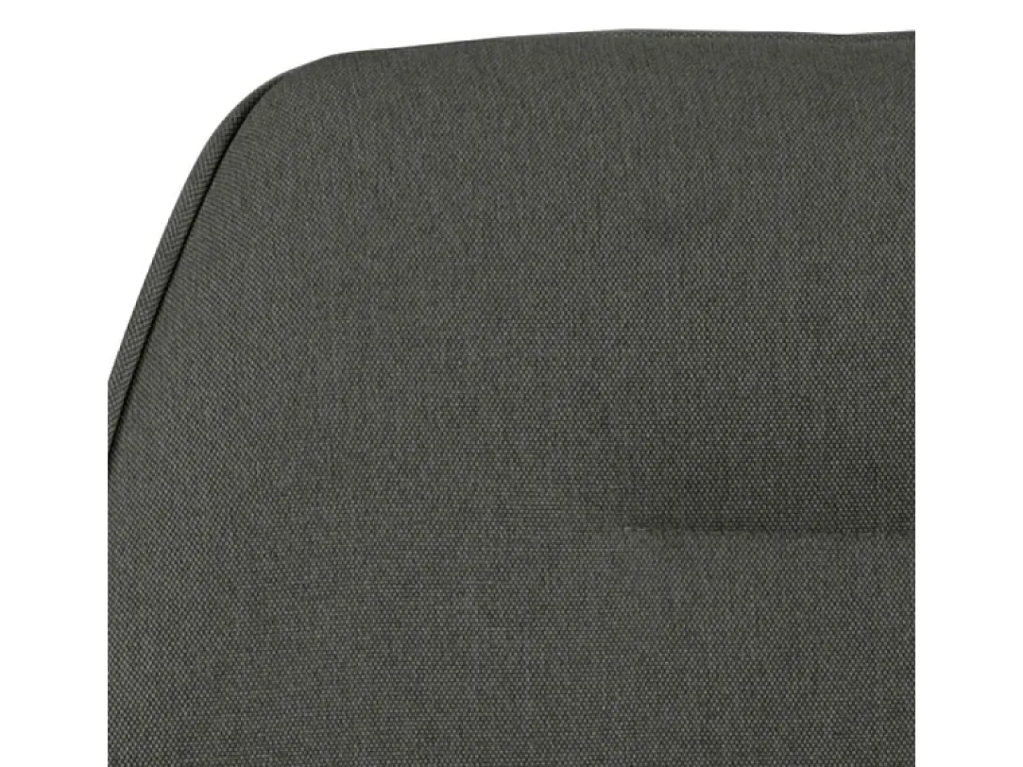 Silla de comedor Aura patas de roble con reposabrazos y retorno en color gris oscuro.