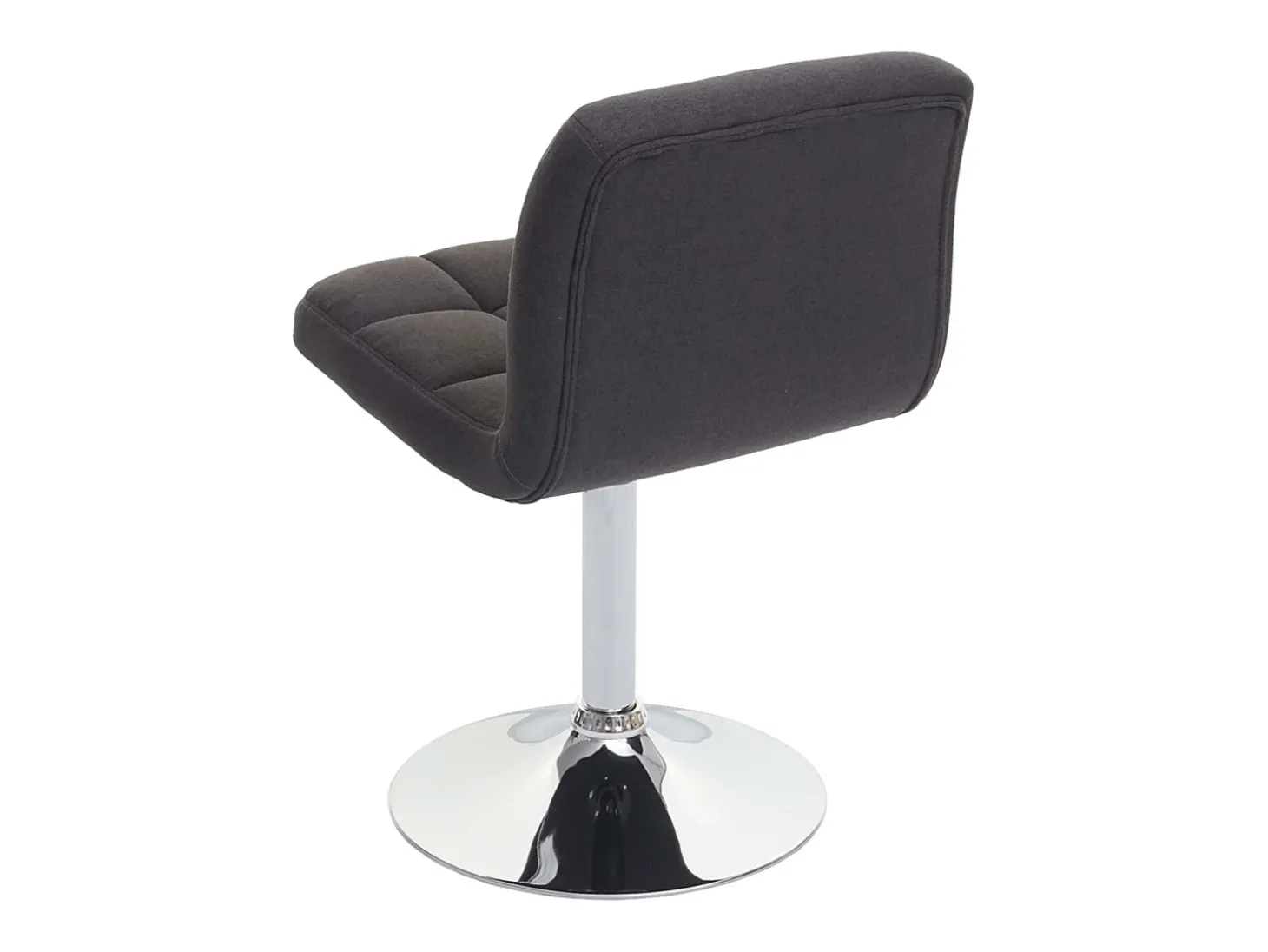 Silla de comedor Cadiz, giratoria, tela/textil gris oscuro, base cromada