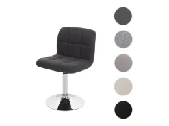 Silla de comedor Cadiz, giratoria, tela/textil gris oscuro, base cromada