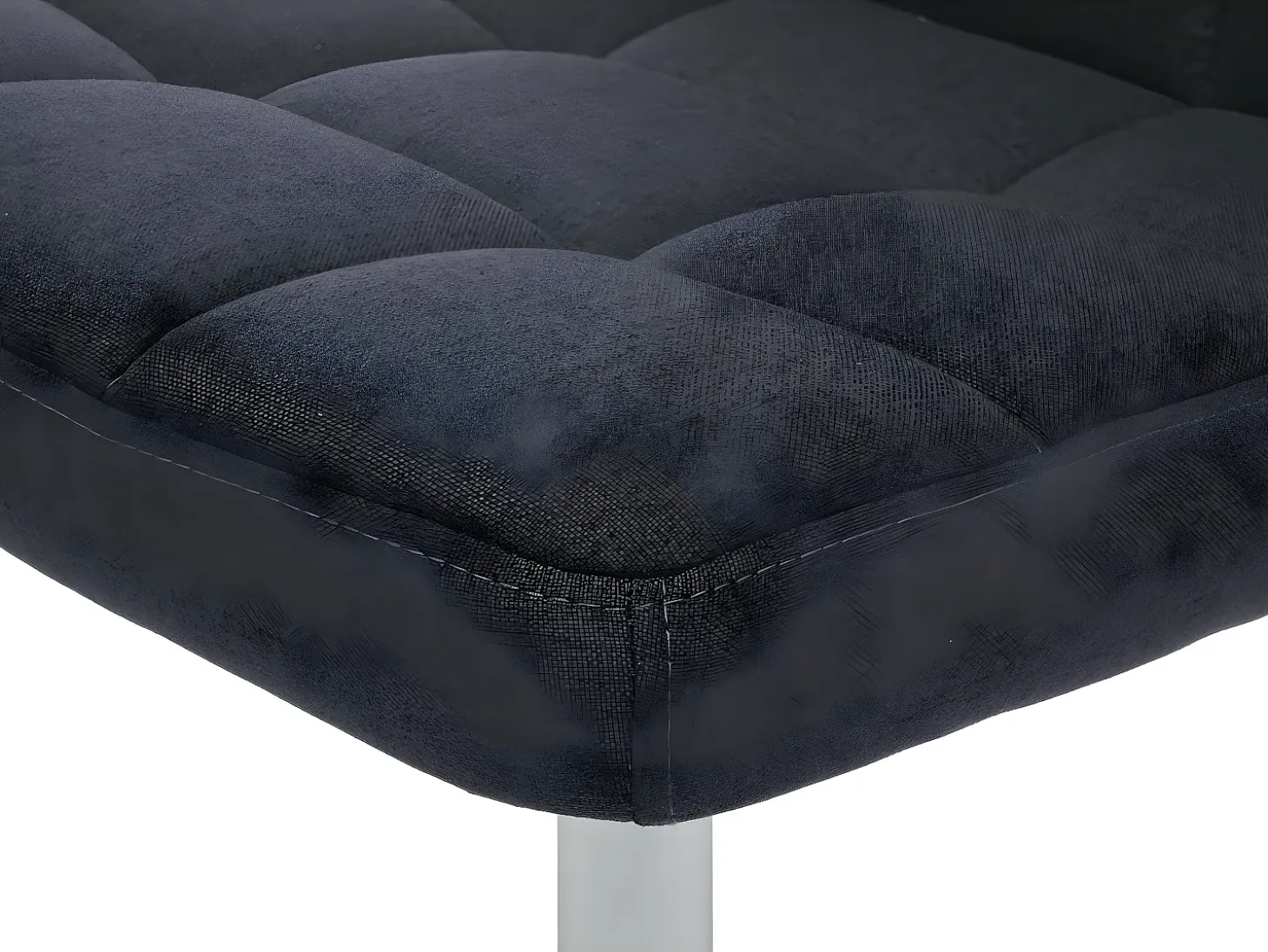 Silla de comedor Cadiz, giratoria, tela/textil gris oscuro, base cromada