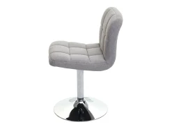 Silla de comedor Cadiz, giratoria, tela/textil gris claro, base cromada