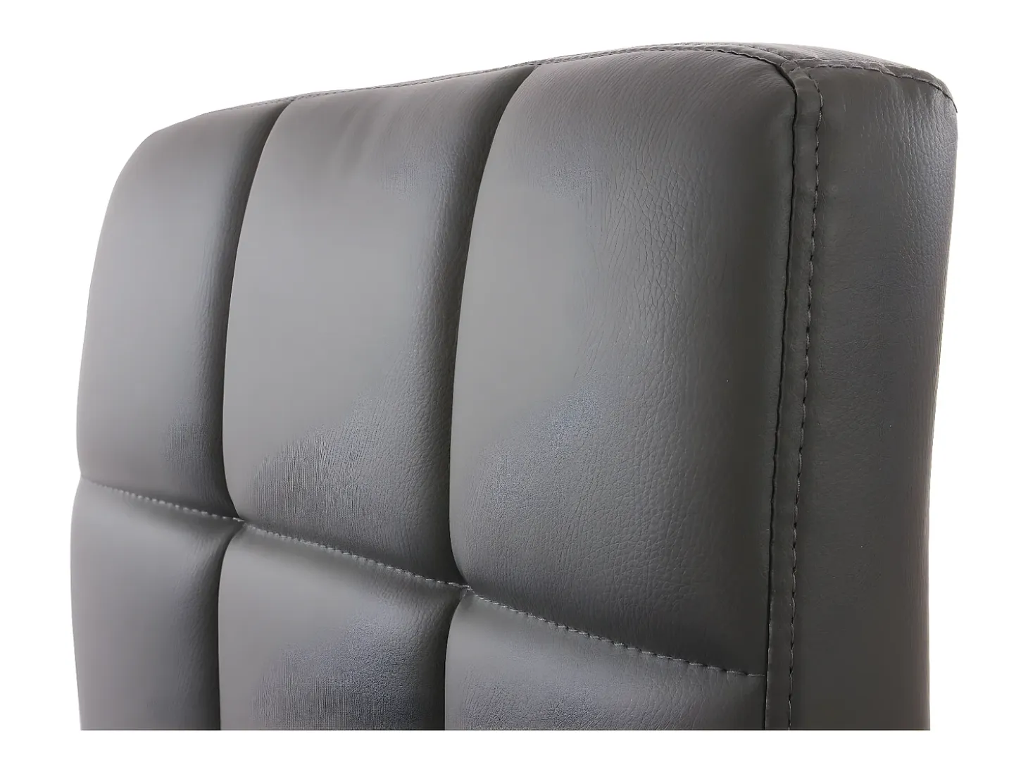 Silla de comedor Cadiz, giratoria, piel sintética gris, base cromada