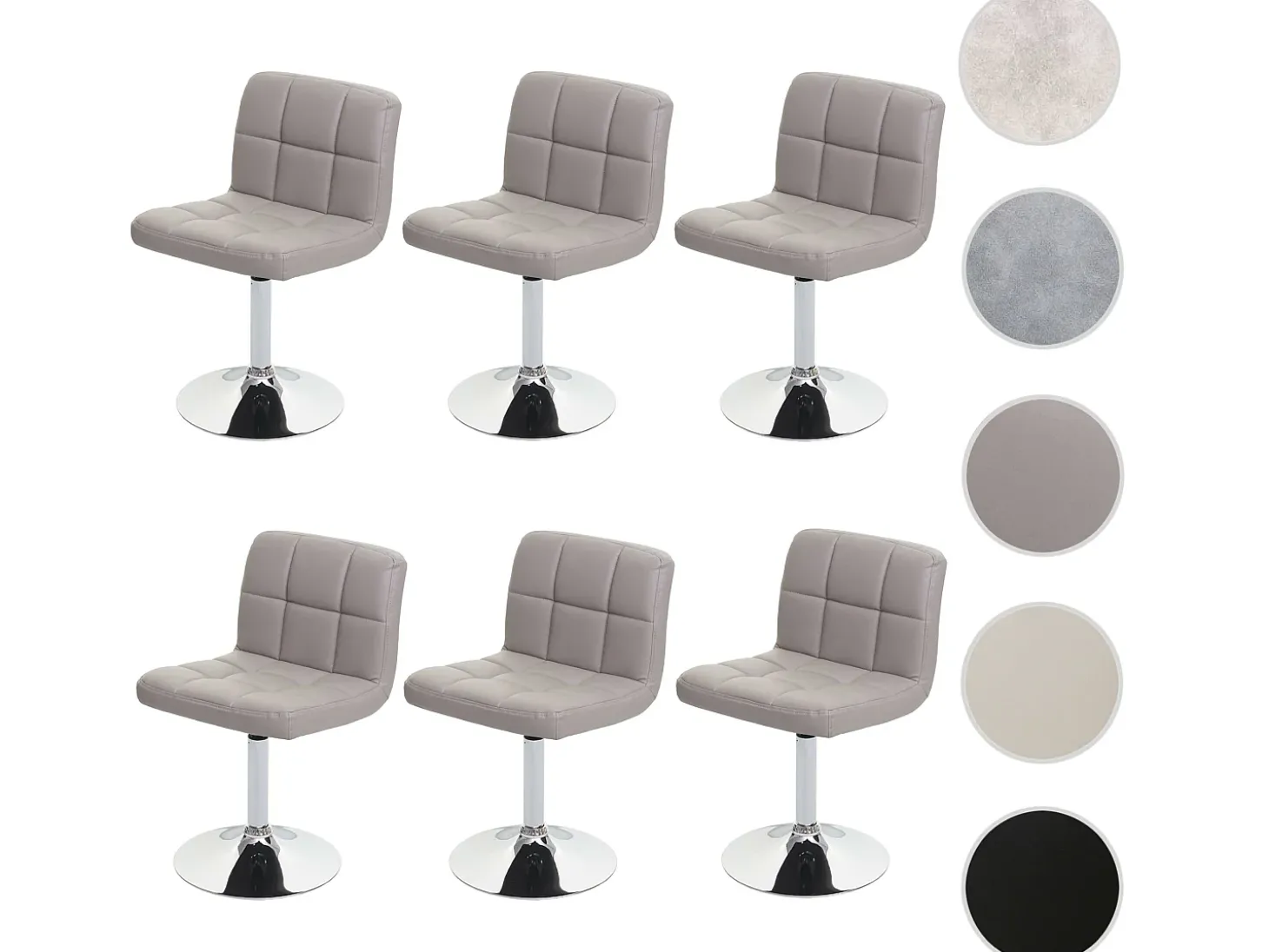Silla de comedor Cadiz (set de 6), gris topo