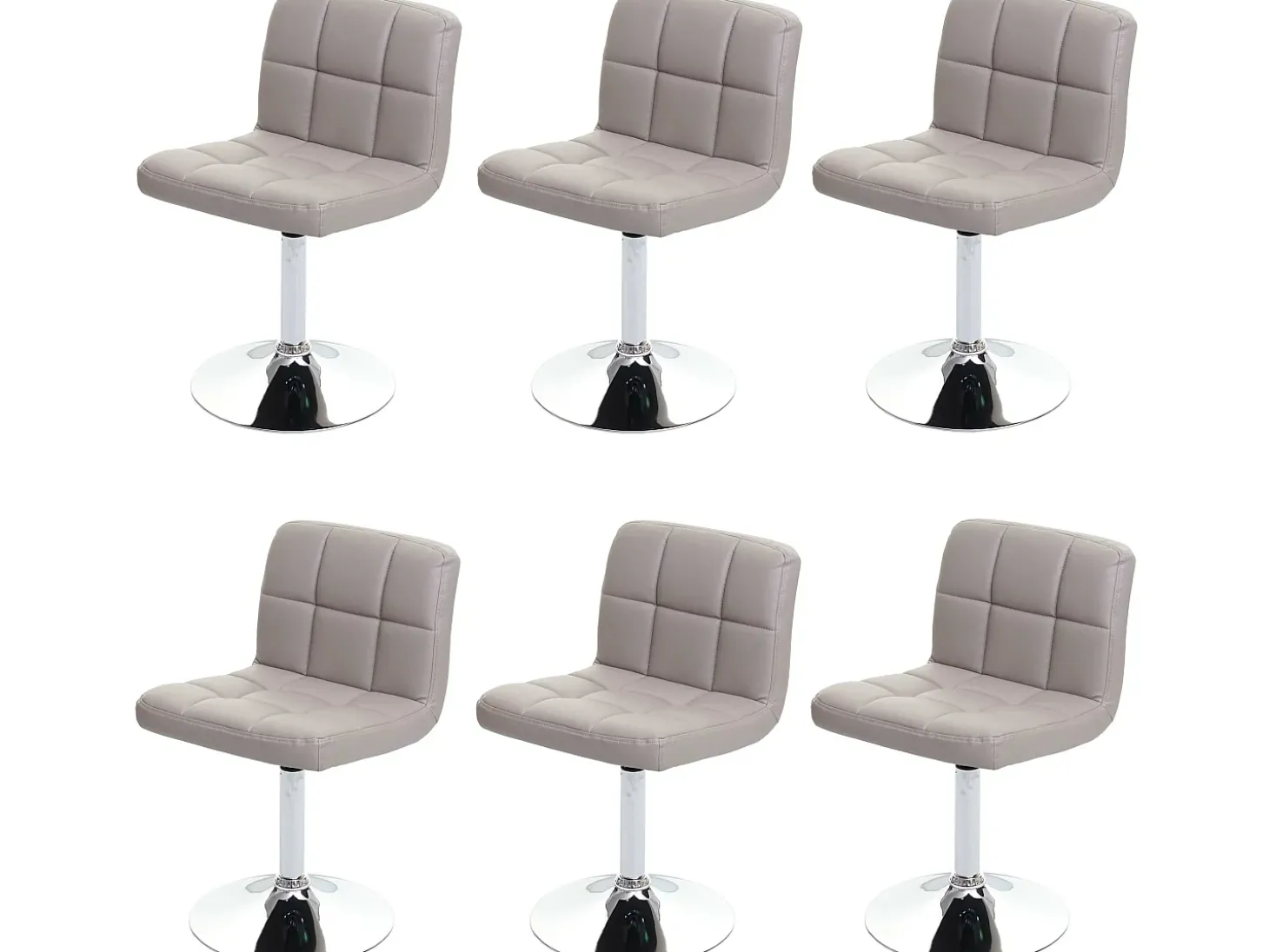 Silla de comedor Cadiz (set de 6), gris topo