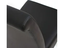 Silla de comedor Cesena (set de 2), piel sintética mate, negra, patas oscuras