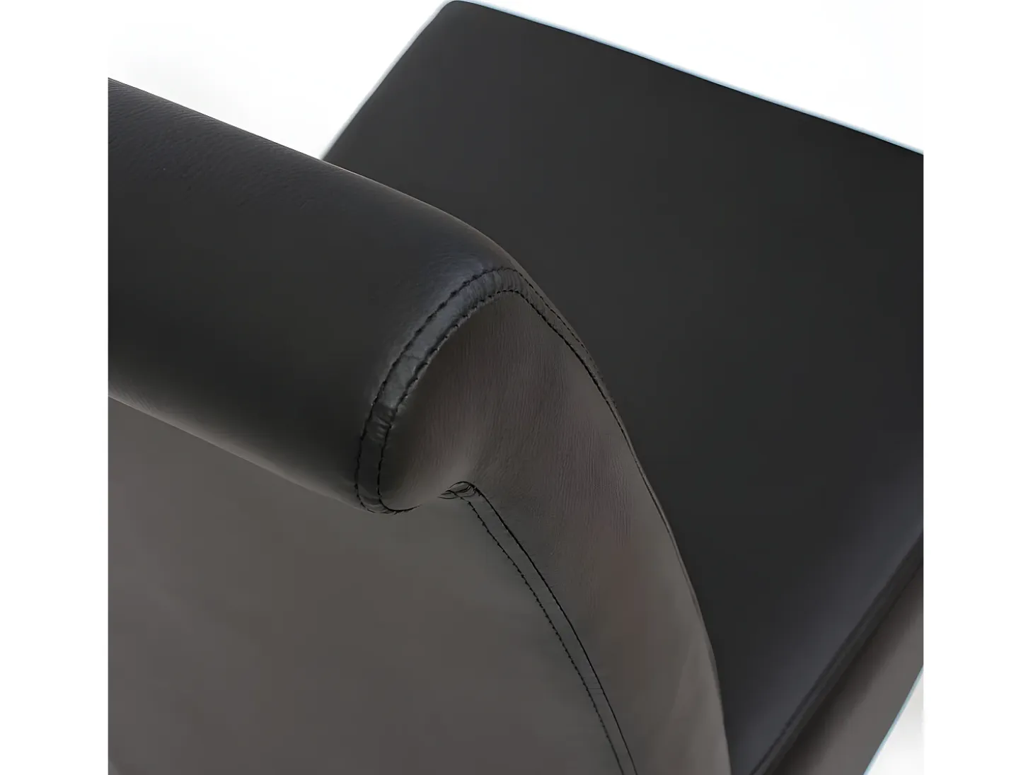 Silla de comedor Cesena (set de 2), piel sintética mate, negra, patas oscuras