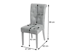 Silla de comedor Chesterfield II (juego de 6), tela/textil marrón, patas oscuras