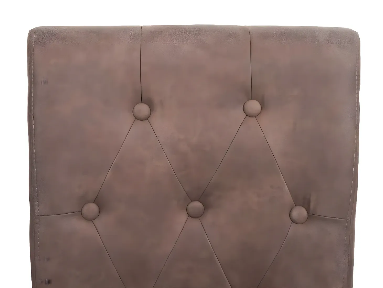 Silla de comedor Chesterfield II (juego de 6), tela/textil marrón, patas oscuras