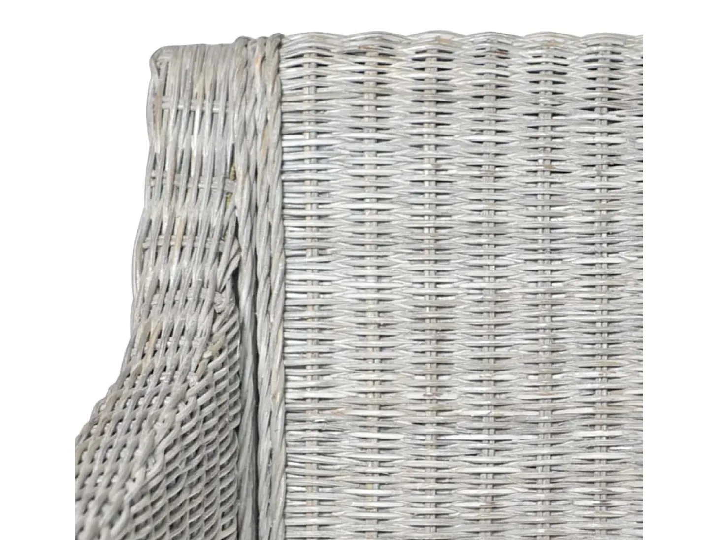Silla de comedor con cojín ratán natural gris ES739194