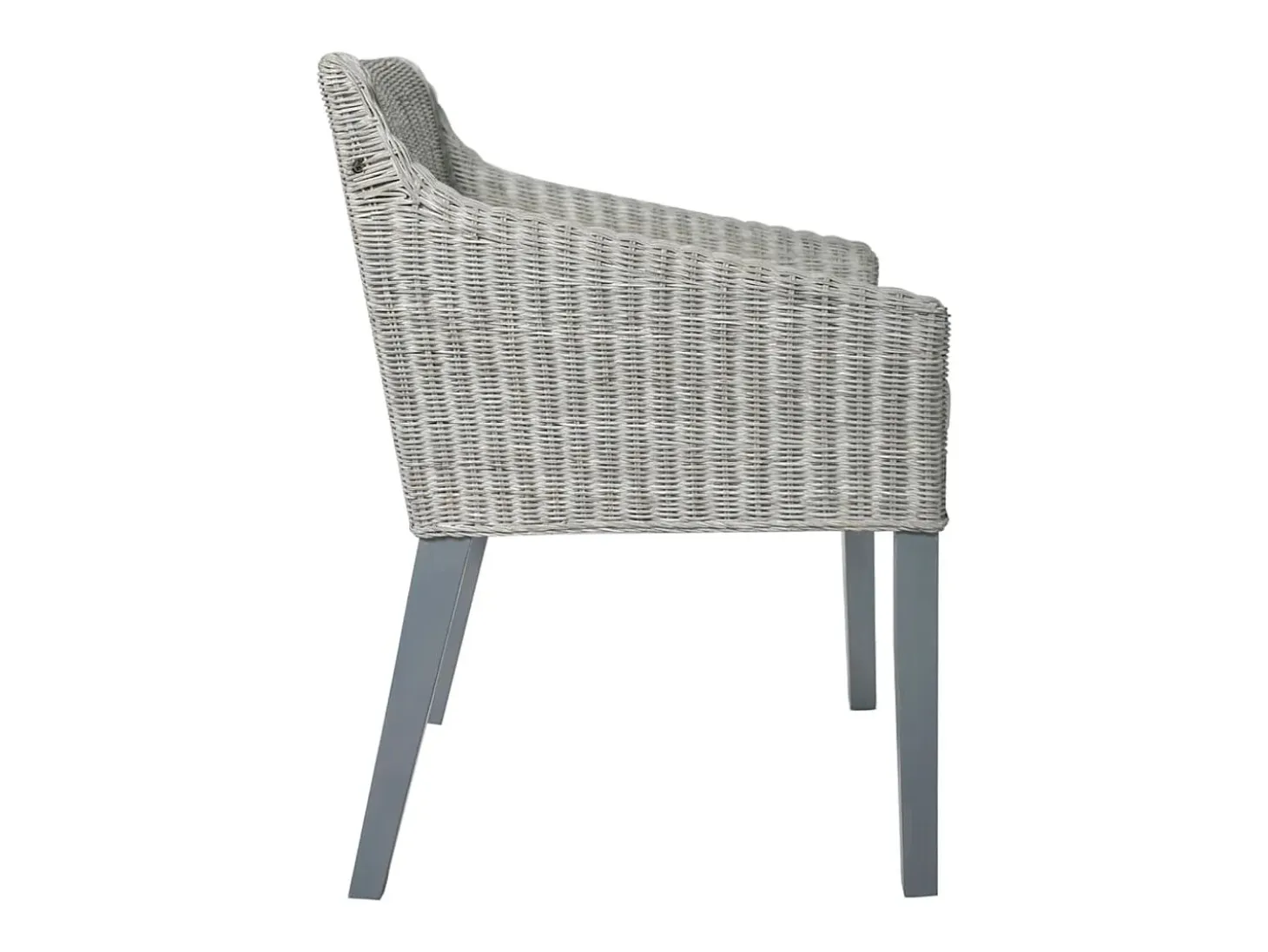 Silla de comedor con cojín ratán natural gris ES739194