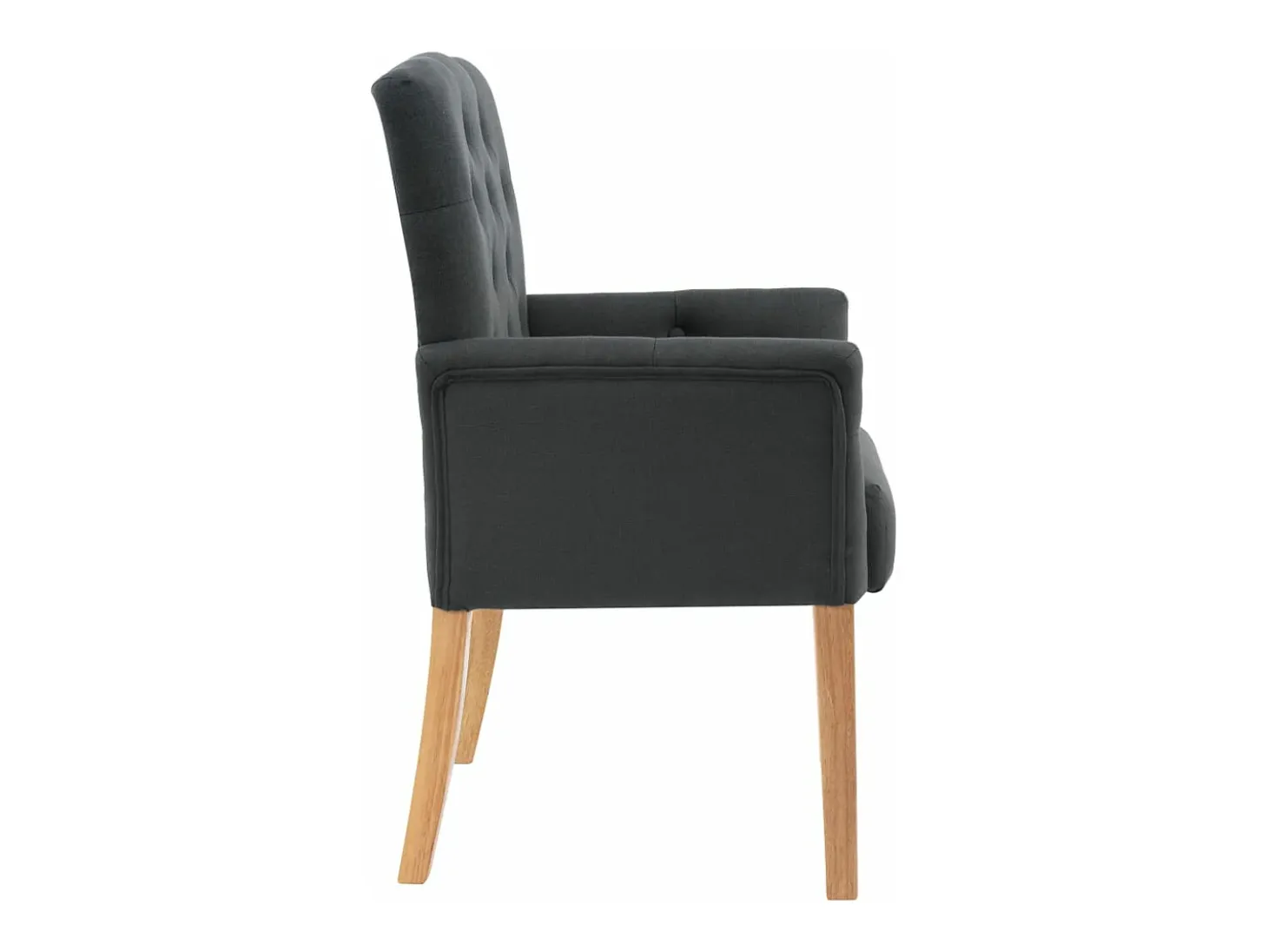 Silla de comedor con reposabrazos tela gris