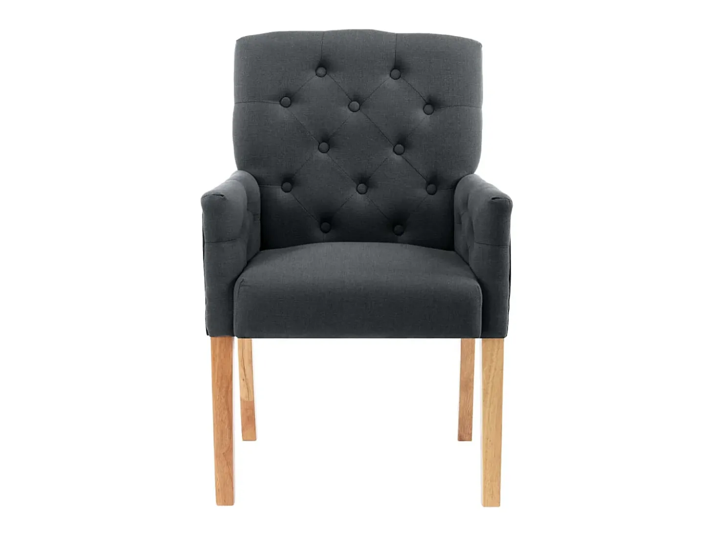 Silla de comedor con reposabrazos tela gris
