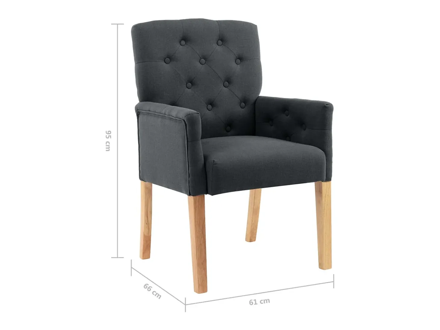 Silla de comedor con reposabrazos tela gris