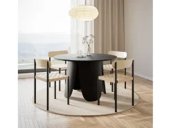Silla de comedor con trenza de cuerda - Roble / Natural - HUMALPA