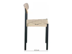 Silla de comedor con trenza de cuerda - Roble / Natural - HUMALPA