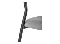 Silla de comedor contemporánea de terciopelo gris con estructura de metal negro DAGAN