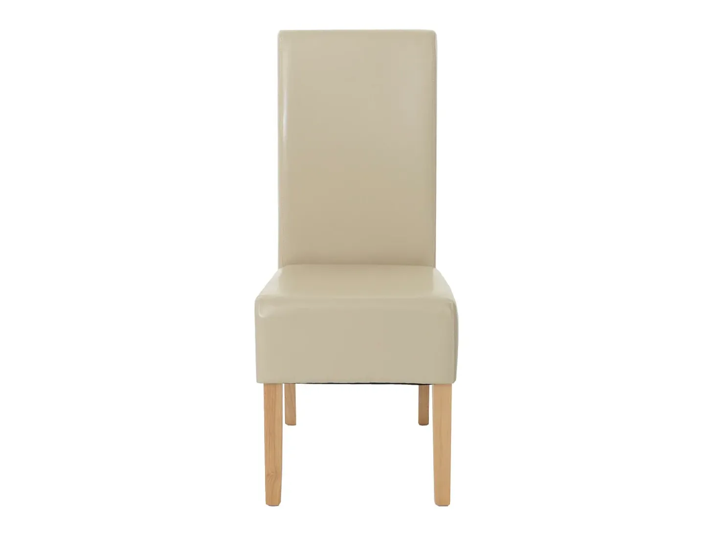 Silla de comedor Crotone (set de 2), crema, patas claras