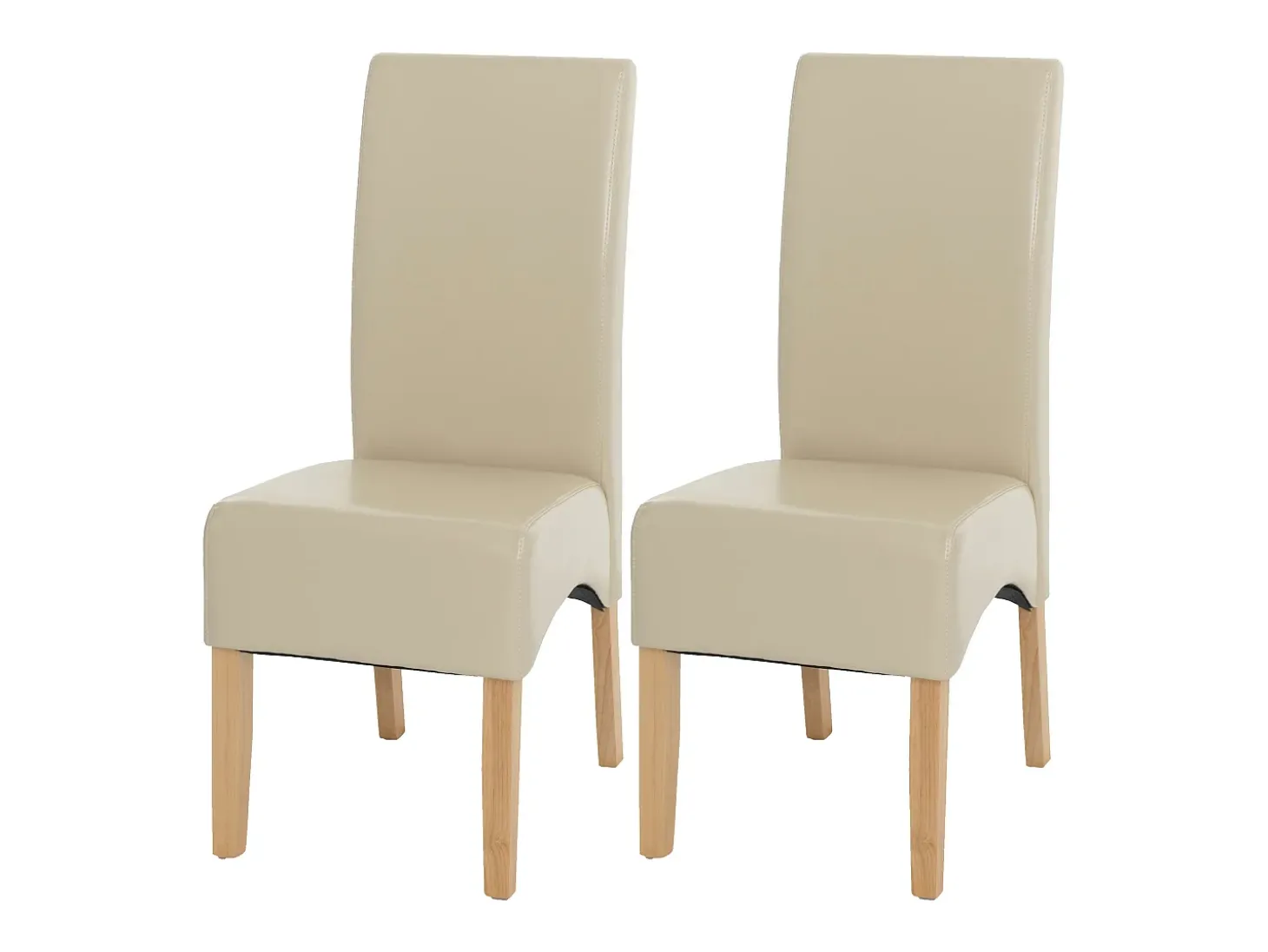 Silla de comedor Crotone (set de 2), crema, patas claras