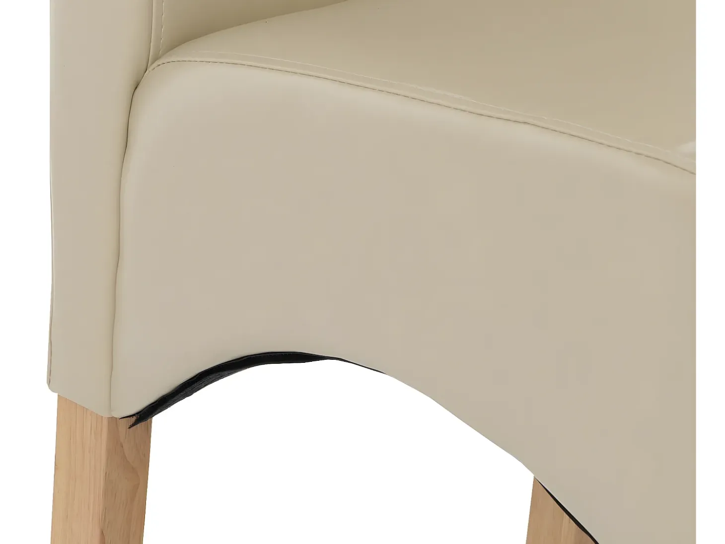 Silla de comedor Crotone (set de 2), crema, patas claras