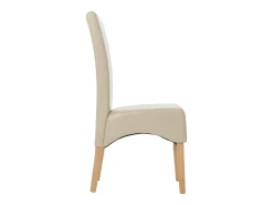 Silla de comedor Crotone (set de 2), crema, patas claras