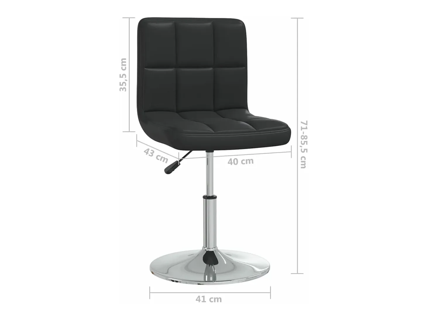 Silla de comedor cuero sintético negra