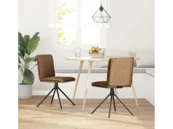 Silla de comedor cuero sintético marrón