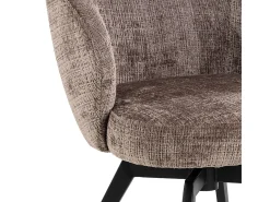 Silla de comedor Darlene con reposabrazos chenilla marrón.