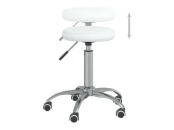 Silla de comedor de cuero sintético blanco ES743099