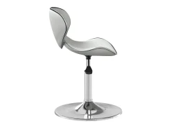 Silla de comedor de cuero sintético blanco