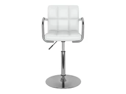 Silla de comedor de cuero sintético blanco