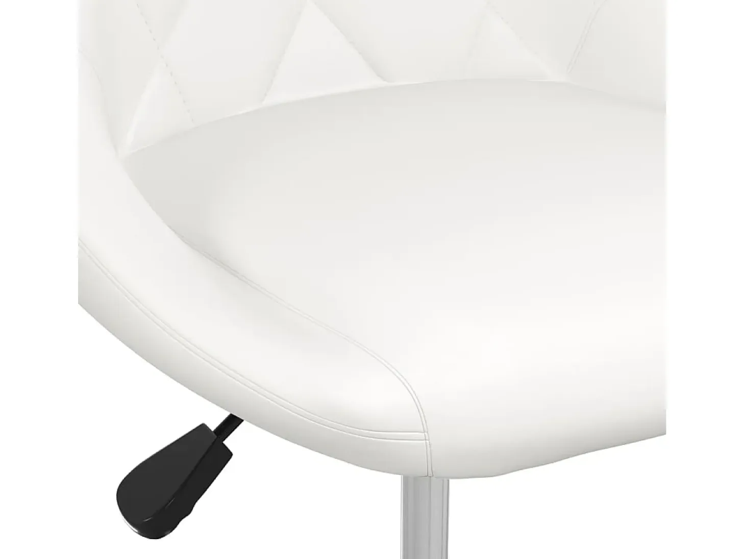 Silla de comedor de cuero sintético blanco