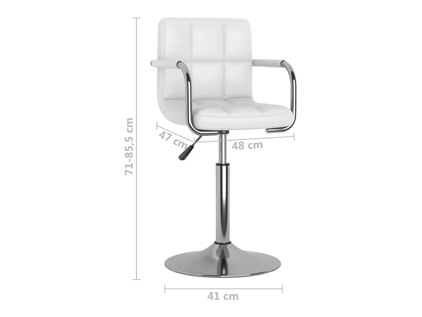 Silla de comedor de cuero sintético blanco