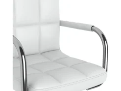 Silla de comedor de cuero sintético blanco