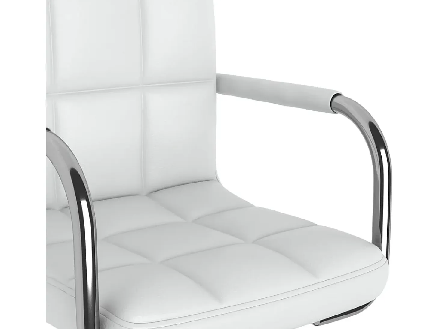Silla de comedor de cuero sintético blanco