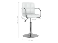 Silla de comedor de cuero sintético blanco