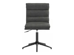 Silla de comedor de cuero sintético negra